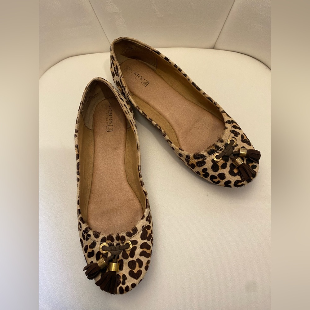 Sperry Size  8 Leopard Print Calf Hair Leather